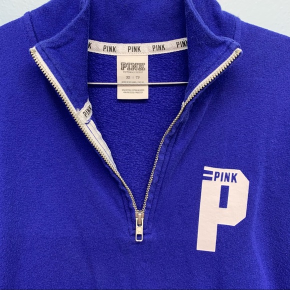 Victoria’s Secret Pink 1/4 zip raw hem long sleeve pullover - Picture 3 of 9